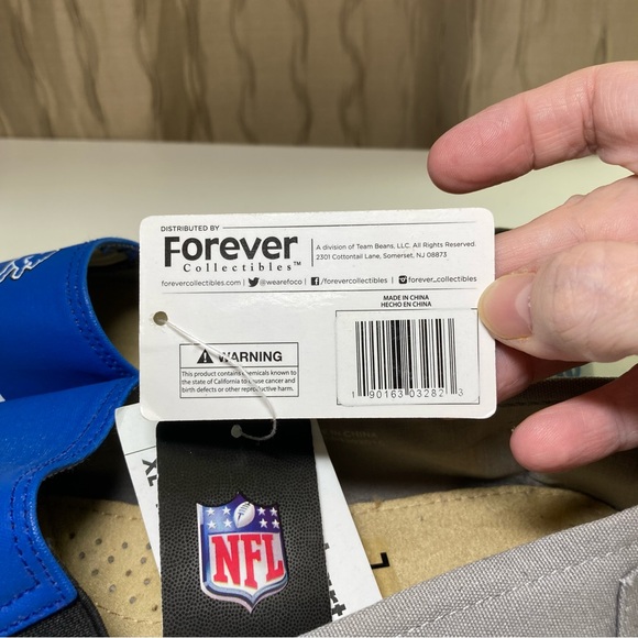 NFL Detroit Lions Men's Large 11-12 Espadrille Canvas Shoe FOCO Gray Blue NWT - Picture 12 of 16